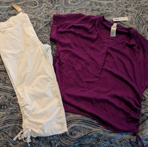 Chicos shirt and capris set NWT